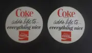 Set of Two Paperboard Coca-Cola Coke adds life to ... everything nice Coasters