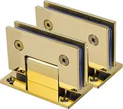 Glass Hinges,Shower Door Hinges, Glass Door Hinge,2 Pack 304 Stainless Steel Glass Door Hinges, Bright 90° Single Side Bathroom Glass Clamp, 8-12mm Frameless Shower Door Hinges