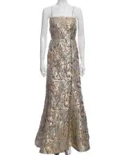 Aidan Mattox Gown US Size 8 Gold, Purple & Blue Patterned Luxourious Stunning