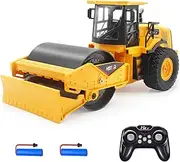 QuirkyGlee Remote Control Road Roller Toy, 7 Channel RC Road Roller Construction Toys Vehicle with Sound and Lights, Collections Birthday Gifts Ideas for Boys Adults & Kids