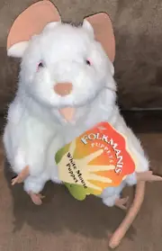 MOUSE HAND PUPPET PLUSH WHITE 7” FOLKMANIS