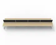 RAPIDLINE DELUXE LOOP LEG WORKSTATION With Screen 8 Person Double Sided W1500 x D750 x H730mm (per user) Natural Oak Top White Frame