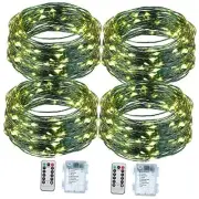 4 Pack Christmas Fairy String Lights Outdoor Green String Lights 33 ft/10 M