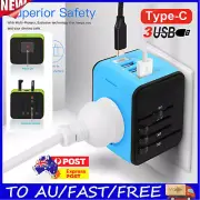 3.4A Universal International Travel Plug 3USB Power Adapter Type C Worldwide AUS