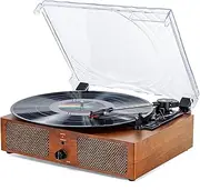Vinyl Record Player Bluetooth Vintage 3-Speed Portable Turntables with Built-in Speakers, Belt-Driven LP Player Support USB Recording AUX-in RCA Line Out