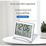 Digital Alarm Clock Alarm Setting 12/24H Used For Temperature And Date Display Of Office Travel And Bedroom Alarm Clocks Desktop Clock Travel Clock Electronic