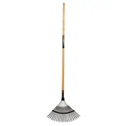 Gardenmaster 22T Metal Rake Fan Leaves/Weeds Grass Garden w/ Hardwood Handle