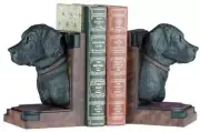 Bookends Bookend TRADITIONAL Lodge Black Lab Labrador Dog Head Dogs Resin