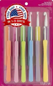 12 Ganchos De Crochet Con Mango Ergonómico Para Comodidad Extrema 2.25mm-10mm US