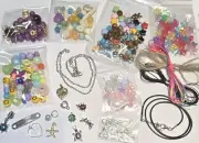 Childs Jewelry Making Kit Charm Bracelet Necklace Charms Beads Chain Kids Girls