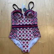 Boden Multi Color Pattern One Piece Bathing Suit Size 34A