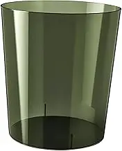 Waste Paper Bin Rubbish Bin Clear Modern Round Dustbin Trash Can for Dressing Table Office Bedroom Home Kids Room, Green S