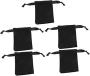 BESPORTBLE 5 Pcs Velvet Drawstring Bags for Jewelry Candy and Party Favors Versatile Storage Pouches Black for Weddings Birthdays and Treats
