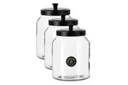 3x Lemon And Lime 3L Cosmo Glass Jar Storage Container Canister Kitchen Home