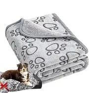 Paw Print Pet Blanket - Puppy Sofa Throw Blanket, Dog Cover Soft and Comfortable | Cogisy Cat and Dog Manket Mat, Warm Bed and Sofa Protector for Pets
