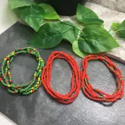 3 PC Handmade Waist Beads Necklace African Boho Bracelet Anklet Set New 8788