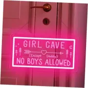 Timer Girl Cave Neon Sign For Girl's Gift with Remote Control, Girl Baby Pink