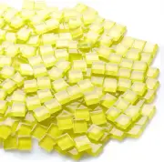 160Pcs Glass Mosaic Tiles for Crafts Yellow Bulk Mosaic Pieces Crystal Glass Mir