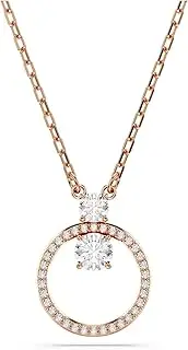 [Swarovski] Constella Creativity Pendant Necklace Collection, Circle, White Crystals in a Rhodium or Rose Gold-Tone Plated Setting