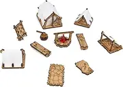 TowerRex Adventurers Camp Set D&D Terrain 3D Modular Tabletop Battle Mat - DND Accessories for Dungeons & Dragons, Pathfinder, Warhammer - Wargaming Scatter Terrain for 25mm 32mm 28mm Miniatures