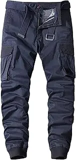 [Maiyifu-GJ] Men's Outdoor Hiking Cargo Pants Straight Fit Cotton Military Trousers Casual Lightweight Multi Pocket Pants