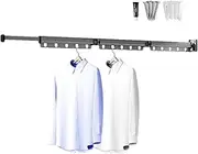 Aufquwk Wall Mounted Drying Rack,Wall Mounted Clothes Hanger Rack | Wall Mounted Clothes Drying Rack for Laundry, Folding Indoor Laundry Hanger Dryer Rack