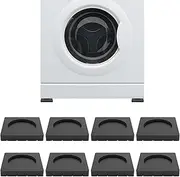 SEISSO Anti Vibration Pads for Washing Machine, Anti Skid and Anti Shake Washer Anti Vibration Pads, 8 PCS Noise Dampening Washing Machine Vibration Pads - Natural Rubber Feet Pads