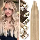 THICK 100% Real Tape In Remy Human Hair Extensions Skin Weft Full Head Straight