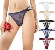 [SEAUR] Women's Thong Underwear Hipster G String Panties Low Rise Thongs Pack 5 Breathable Sexy Bikini Brief type-01 XL