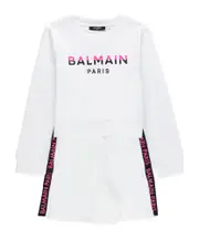 Balmain Kids Logo-Printed Shorts Set 14Y White