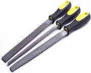 Wood Rasp File Set 3 Pack Wood File Woodworking Files, Round, Half-round, Fla...