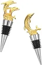 LOPUNER 1 Set Dolphin Wine Stopper Elegant Beverage Bottle Stoppers for Weddings Parties and Home Bars Air Tight Seal to Preserve Wine Flavor Reusable Easy to Clean