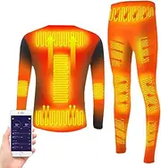 [IMYOGI] Cozy Heated Underwear Suit, Mobile Phone APP Control Temperature 13 Zones USB Electric Thermal Underwear for Men Women