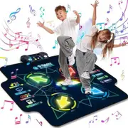 Dance Mat Electronic Dance Mats with Wireless Bluetooth Lights Up Dance Pad with Built-in Music 5 Levels 4 Mode for 3-12 Year Old Kids