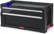 2 Drawers Plastic Slide Tool Box, Black