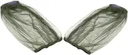 2pcs Outdoor Travel Netting Hat Breathable Mesh Neck Cover Bug Protection Lightweight Foldable for Hiking Camping Green