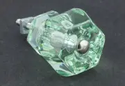 (5 Pack) 1-1/2 inch Antique Glass Knob Coke Bottle Green