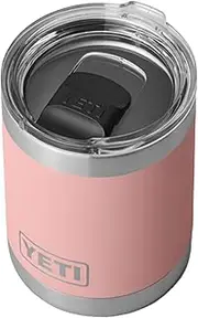 YETI Rambler 10 oz Lowball, Vacuum Insulated, Stainless Steel with MagSlider Lid, Sandstone Pink