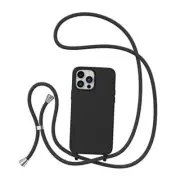 Crossbody Case for with Lanyard Strap Adjustable Rope, iPhone 15 Pro Max Black