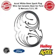 Accel White 8mm Spark Plug Wire Set Ceramic Boot for Ford & Mercury 5.0 L V8 (for: Ford)