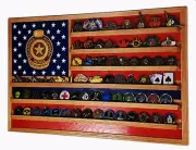Oklahoma State Trooper / Police Challenge Badge Coin Display 70-100 Coins TRAD