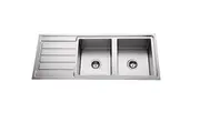 304 Stainless Steel Double Bowl Top Mount Kitchen Sink Right Hand Bowl no tap hole