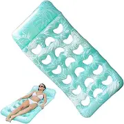 Pool Inflatable, Inflatable Pool Floating with Headrest, UV Resistant Floating Bed for Swimming Beach Amusement Park Backyard Party Use