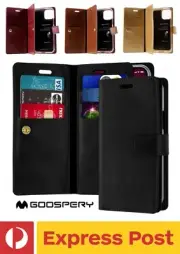 iPhone 14 Leather 9x Card-Holder Flip ShockProof Wallet Case Goospery Mansoor