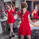 性感洋裝夏2023新款低胸露胸小個子氣質短裙夜店大尺碼顯瘦A字裙
