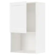 METOD wall cabinet for microwave oven, white Enköping/white wood effect, 60x37x100 cm