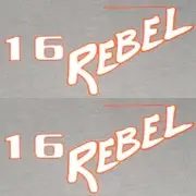 Lund Boat Decals 16 Rebel | 12 1/2 x 7 Inch White/Red (Pair)