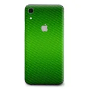 Skins Decal Wrap for Apple iPhone XR - Lime Green carbon fiber look