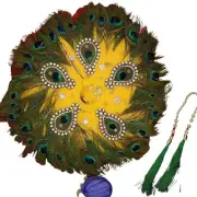 Krishna Janmashtami Kanha/Laddugopal ji Mor Pankh Designer Poshak, Size - 2