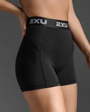 Core Compression 3 Inch Shorts, 2XU, XXS, Black/Black, Female